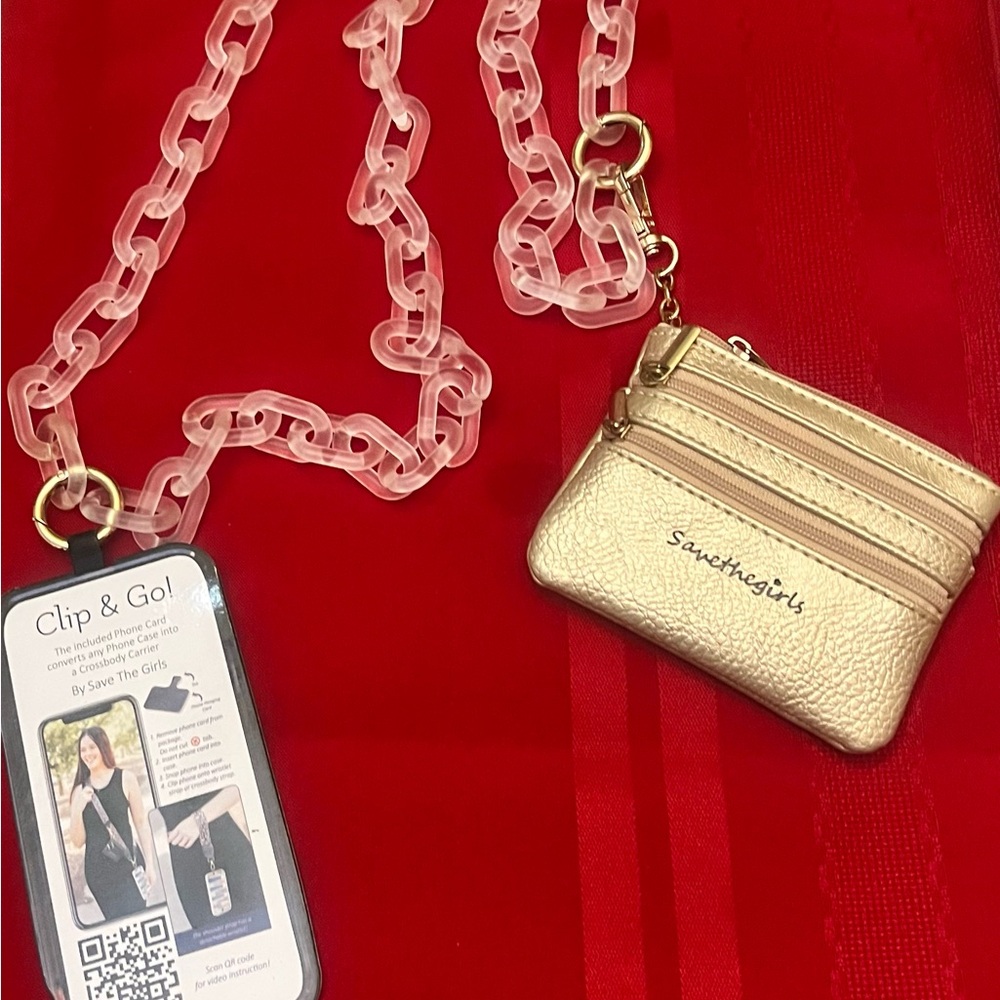 Teacher gift STG Clear crossbody chain converts phone case hands free